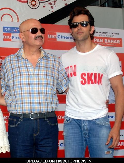 Rakesh Roshan and Hrithik Roshan at Promotion and Press Conference of Movie "Kites"